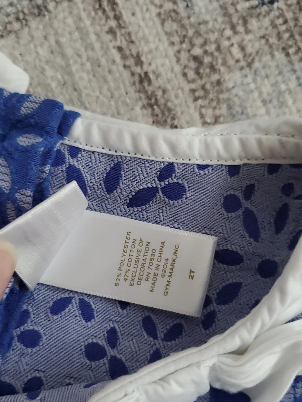 Janie and Jack Toddler Girls Blue White Floral Dress Sz2T